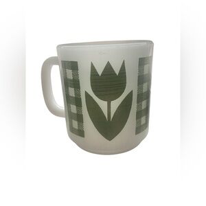 Vintage Glasbake Green Tulip Mug